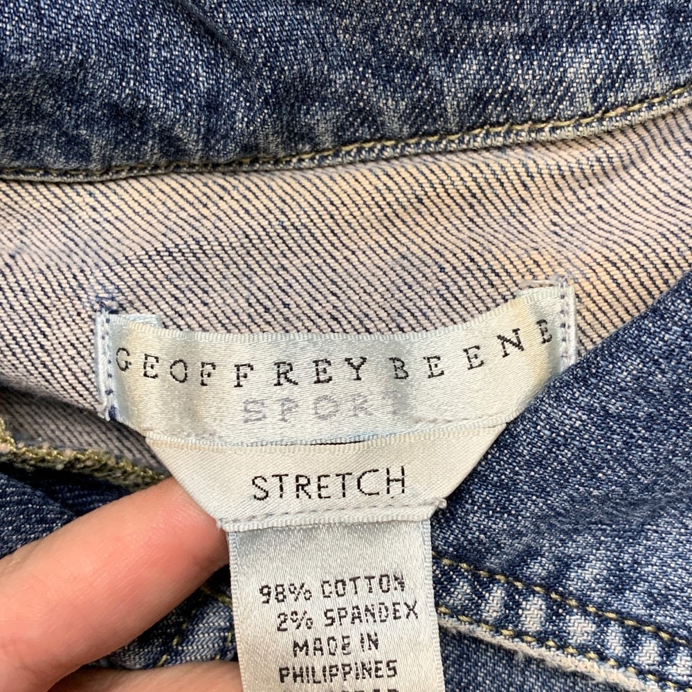 Geoffrey Beene Sport Trucker Jacket Womens 4 Blue Denim Cotton Stretch Outdoor - Picture 8 of 14